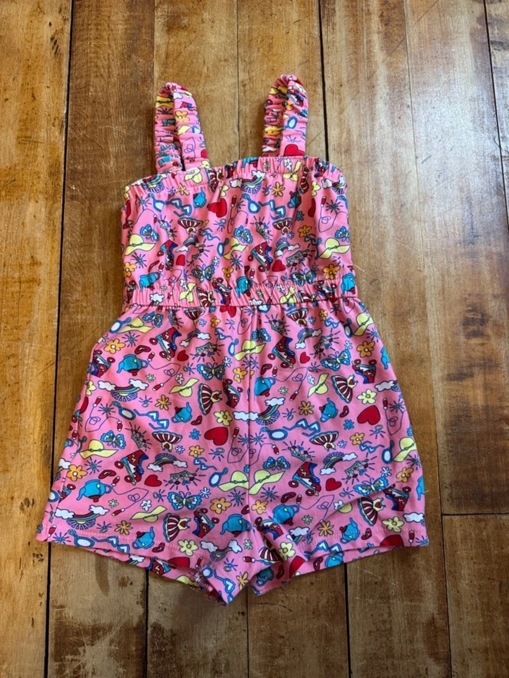 Kidgets Pink romper 24 months graphic summer shorts colorful